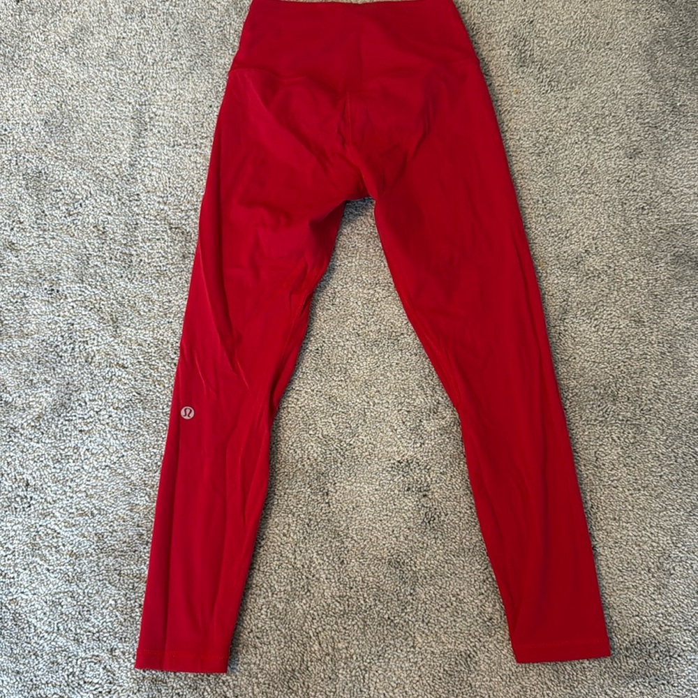 Lululemon leggings red 7/8 length size xs